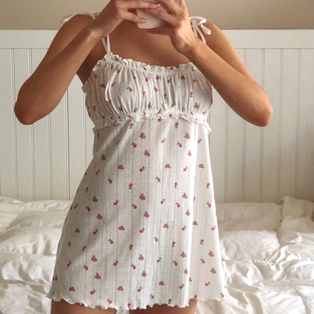 NWT For Love & Lemons Blossom Pointelle Slip Dress - Picture 3 of 9